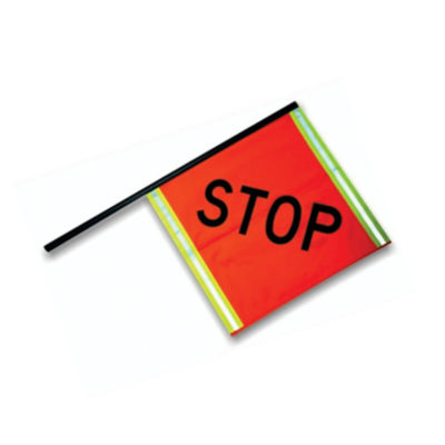 Hi-Viz Orange "STOP" Safety Flag