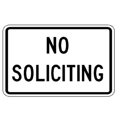 18" x 12" No Soliciting