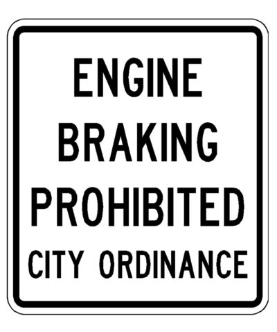 Engine Braking Prohibited City Ordinance