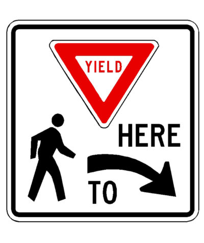 Yield Here Right Arrow Square