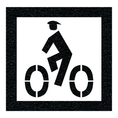 Man On Bike with Helmet Stencil
